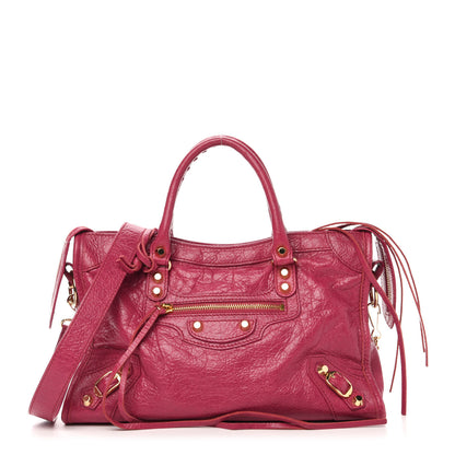 Balenciaga Agneau Classic Gold Hardware S City Rose Dahlia 3 of 12