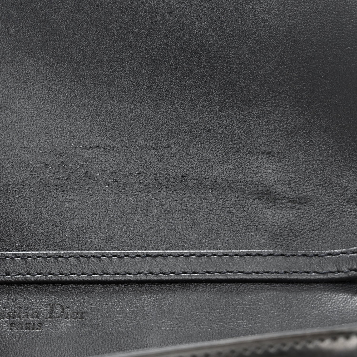 Christian Dior Metallic Patent Micro-Cannage Diorama Wallet on Chain Pouch Onyx Black 13 of 13