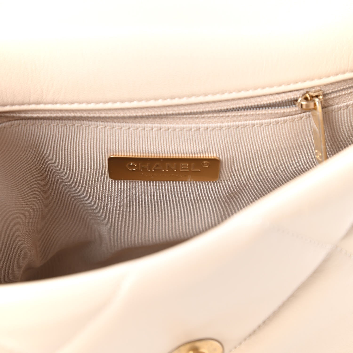 Chanel Goatskin Quilted Medium Chanel 19 Flap Beige 8 of 11