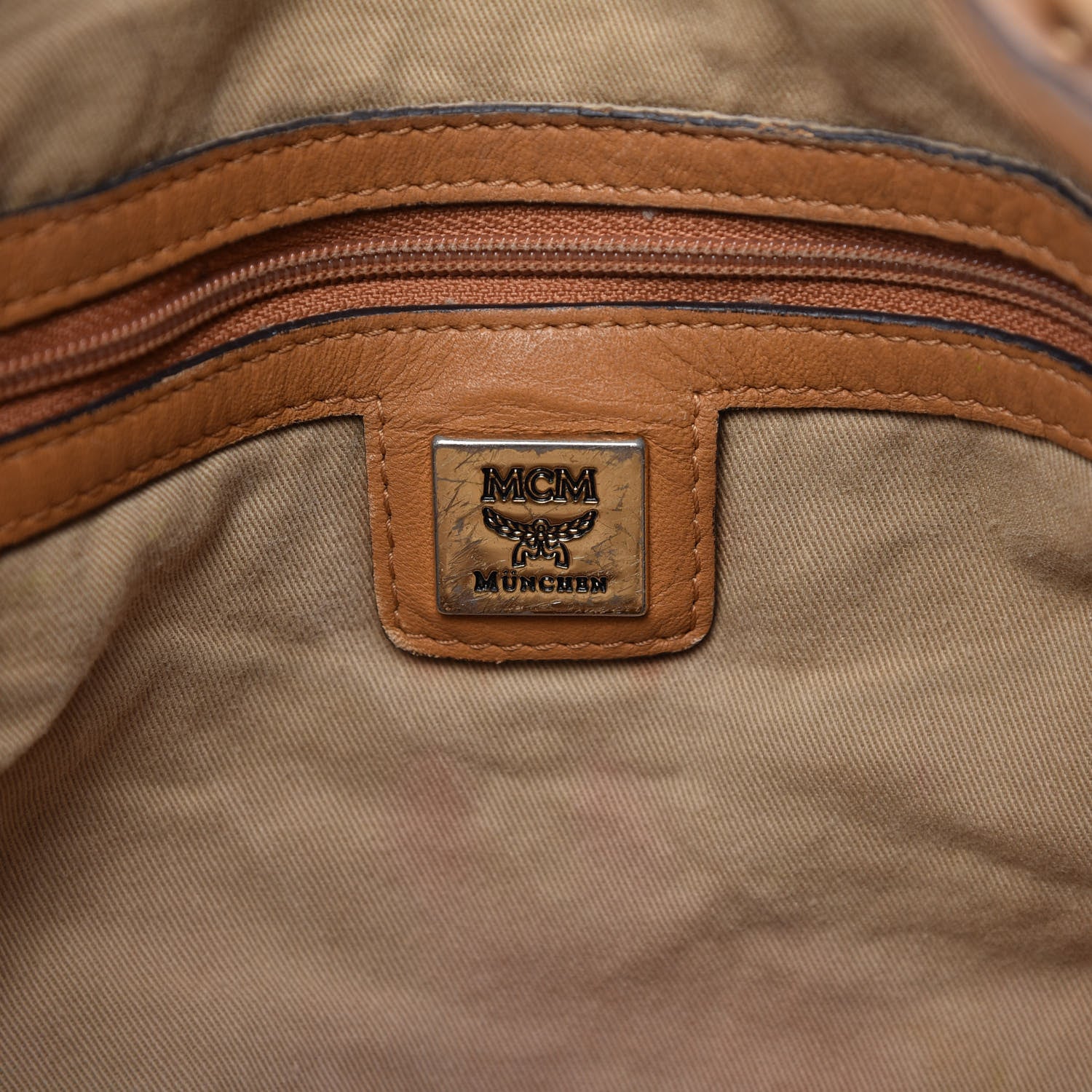 MCM Visetos Essential Drawstring Bucket Bag Cognac 8 of 14