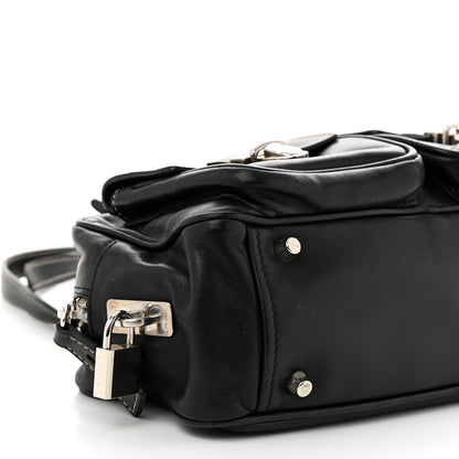 Prada Vitello Heavy Push Lock Pocket Shoulder Bag Black 8 of 9