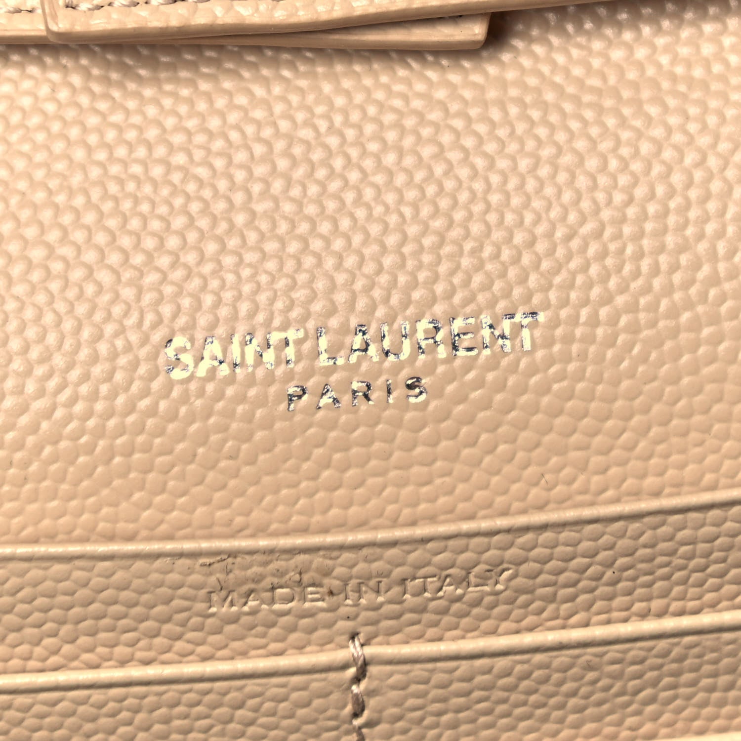 Saint Laurent Grain De Poudre Matelasse Chevron Monogram Chain Wallet Nude Powder 5 of 9