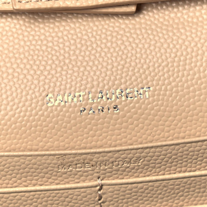 Saint Laurent Grain De Poudre Matelasse Chevron Monogram Chain Wallet Nude Powder 5 of 9
