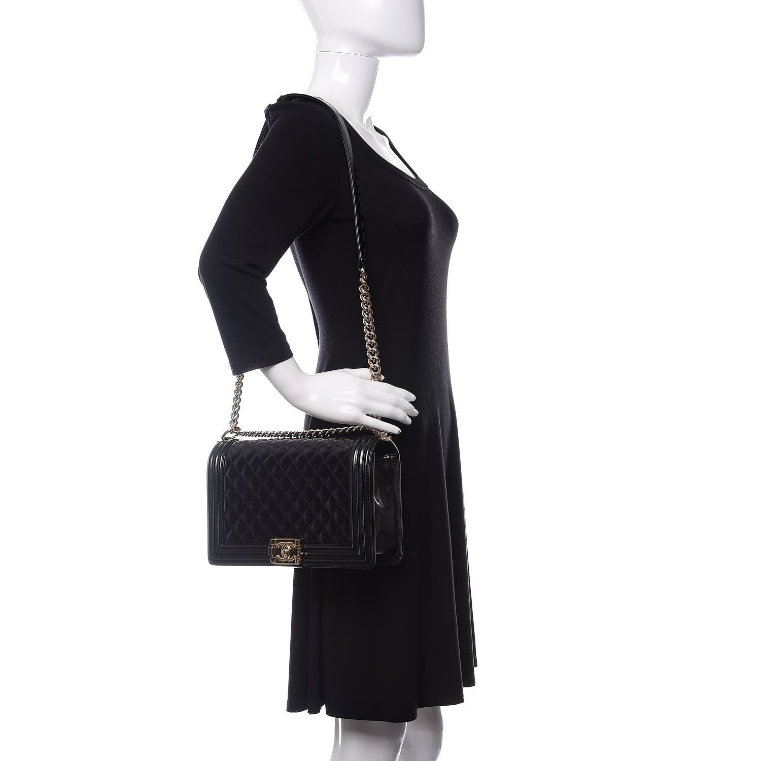 Chanel Iridescent Glazed Calfskin Quilted New Medium Boy Flap Black 2 of 11