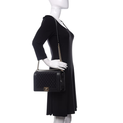Chanel Iridescent Glazed Calfskin Quilted New Medium Boy Flap Black 2 of 11