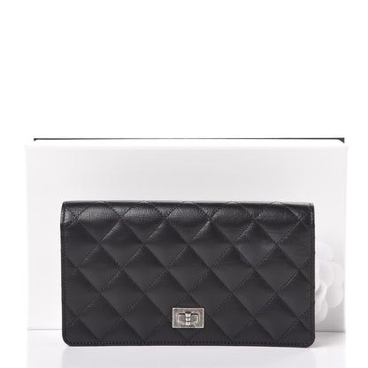 Chanel Aged Calfskin Quilted Reissue 2.55 Yen Wallet Black 9 of 9