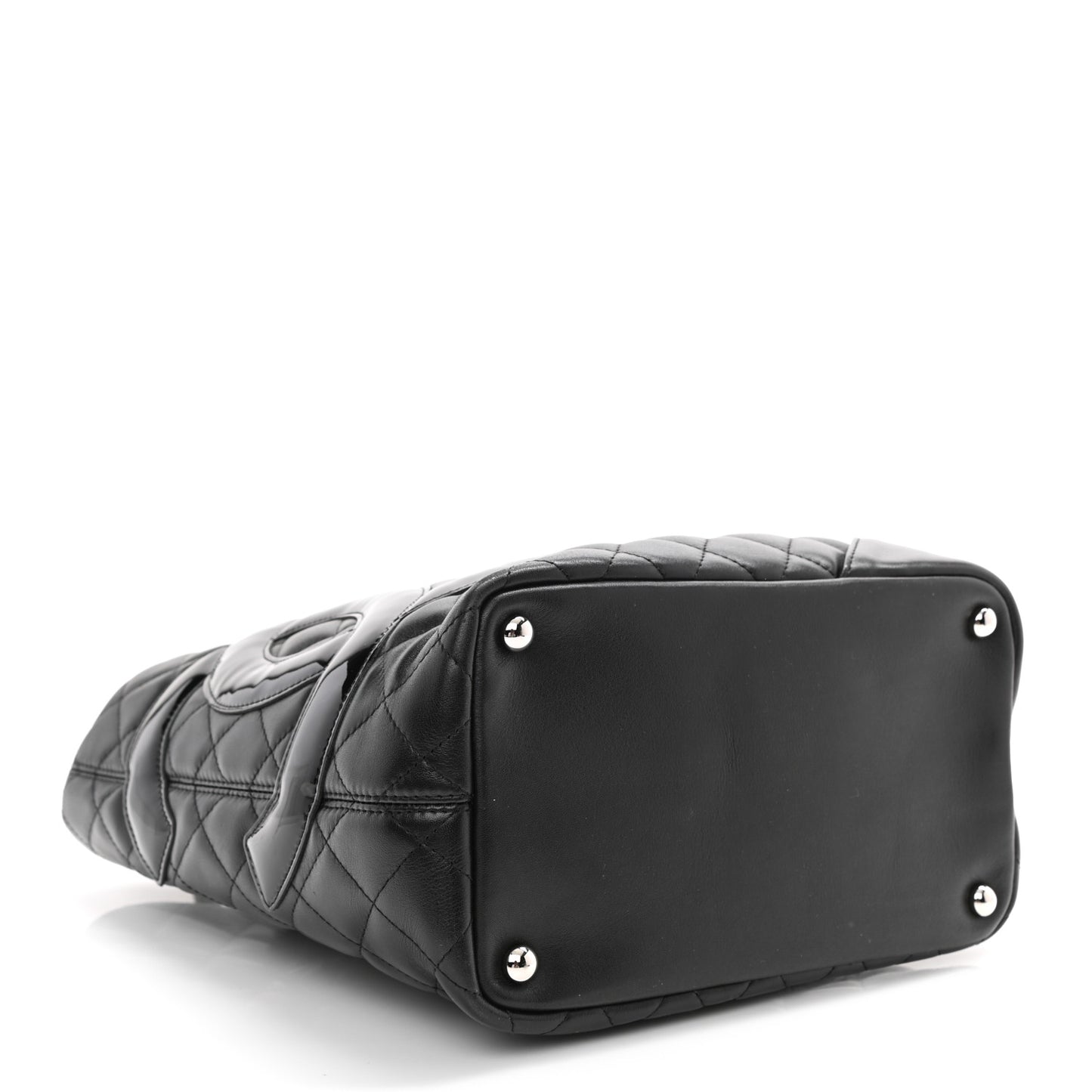 Calfskin Quilted Medium Cambon Tote Black
