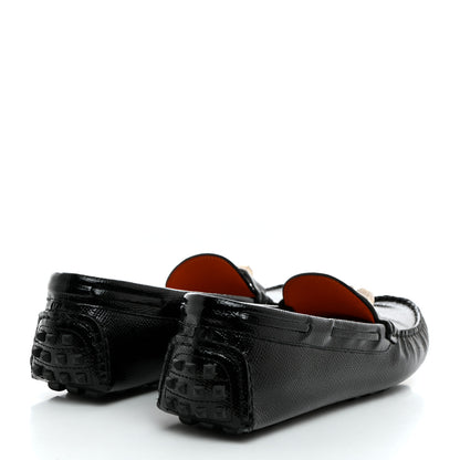 Hermes Patent Epsom Womens Irving Driving Moccasin Loafers 37 Black 4 of 8