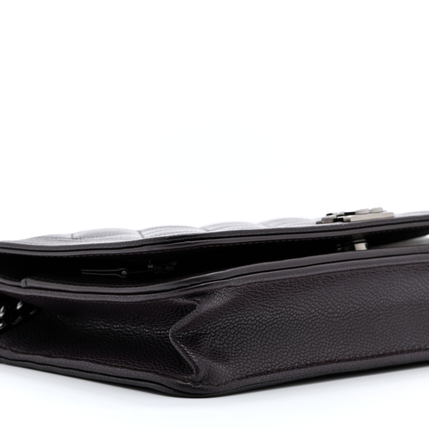 Caviar Quilted Boy Wallet On Chain WOC Dark Purple