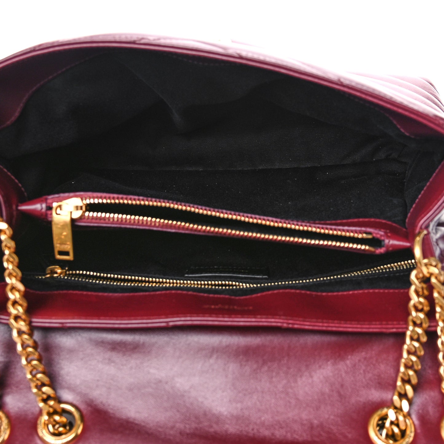 Calfskin Y Quilted Monogram Medium Loulou Chain Satchel Palissandre
