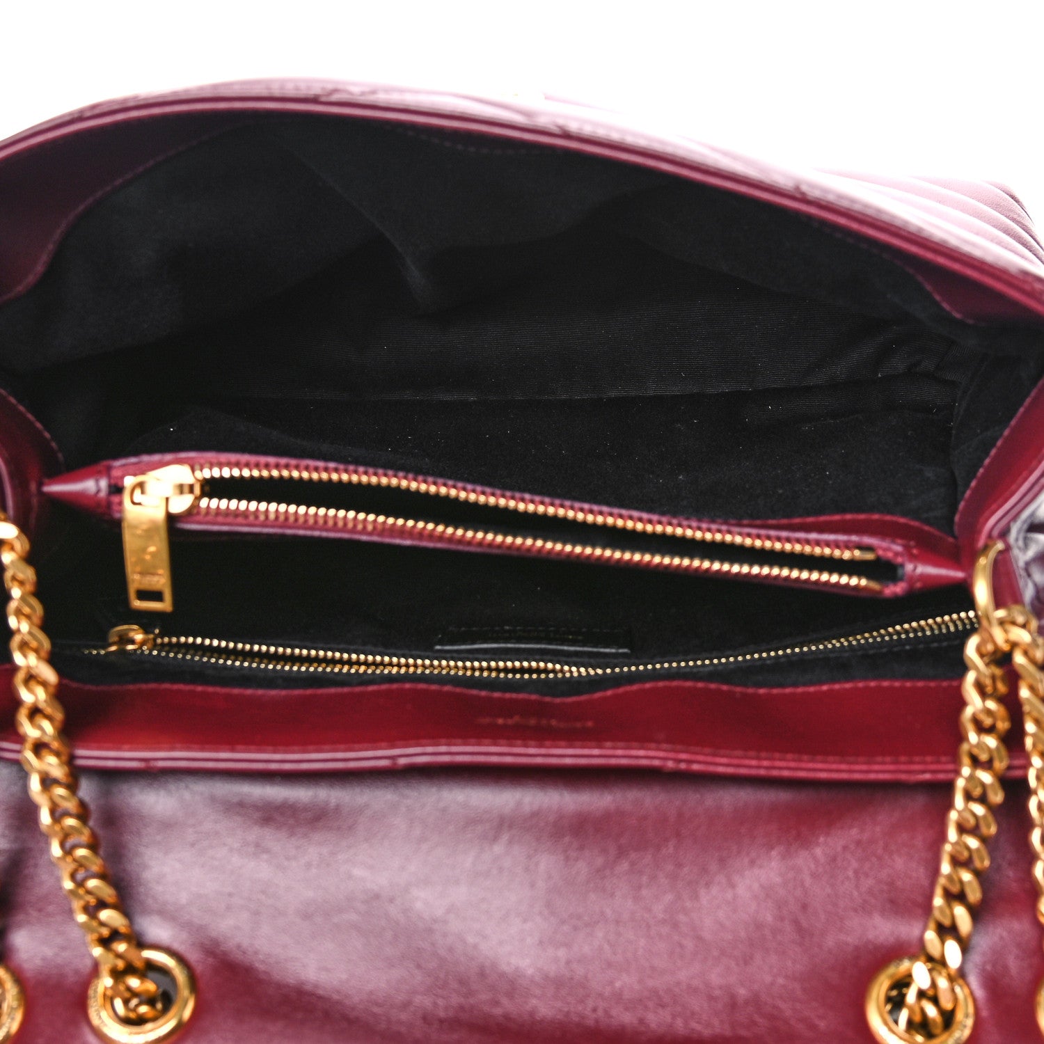 Saint Laurent Calfskin Y Quilted Monogram Medium Loulou Chain Satchel Palissandre 4 of 14