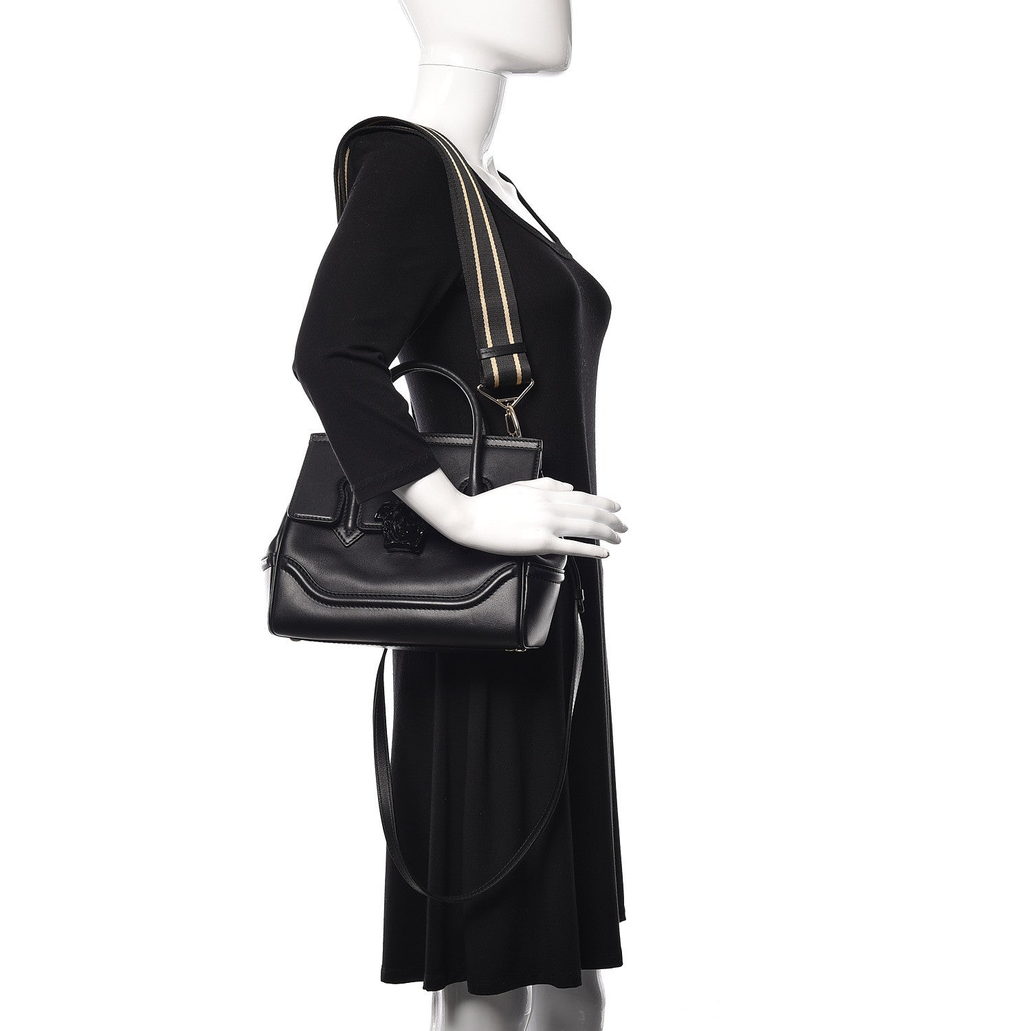 Versace Calfskin Medium Palazzo Empire Bag Black 3 of 16