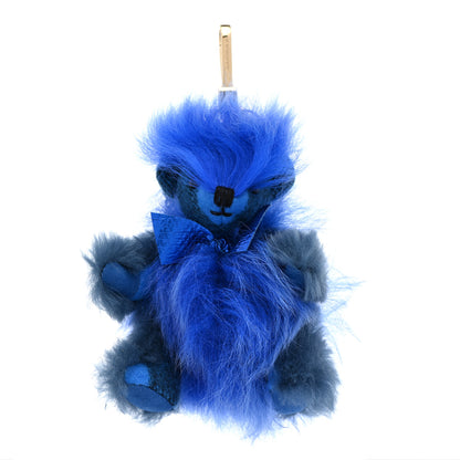 Burberry Fur Thomas Pom Pom Teddy Bear Keychain Charm Bright Cornflower Blue 1 of 5