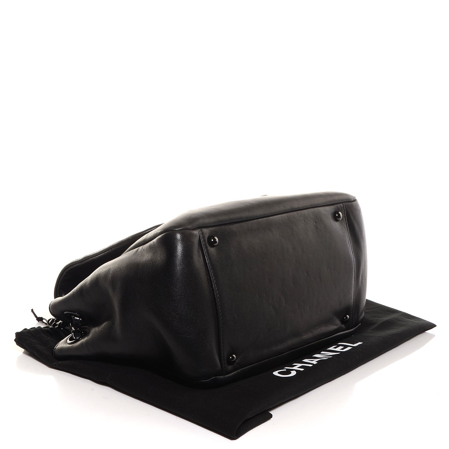 Chanel Lambskin Studded Accordion CC Flap Black 4 of 7