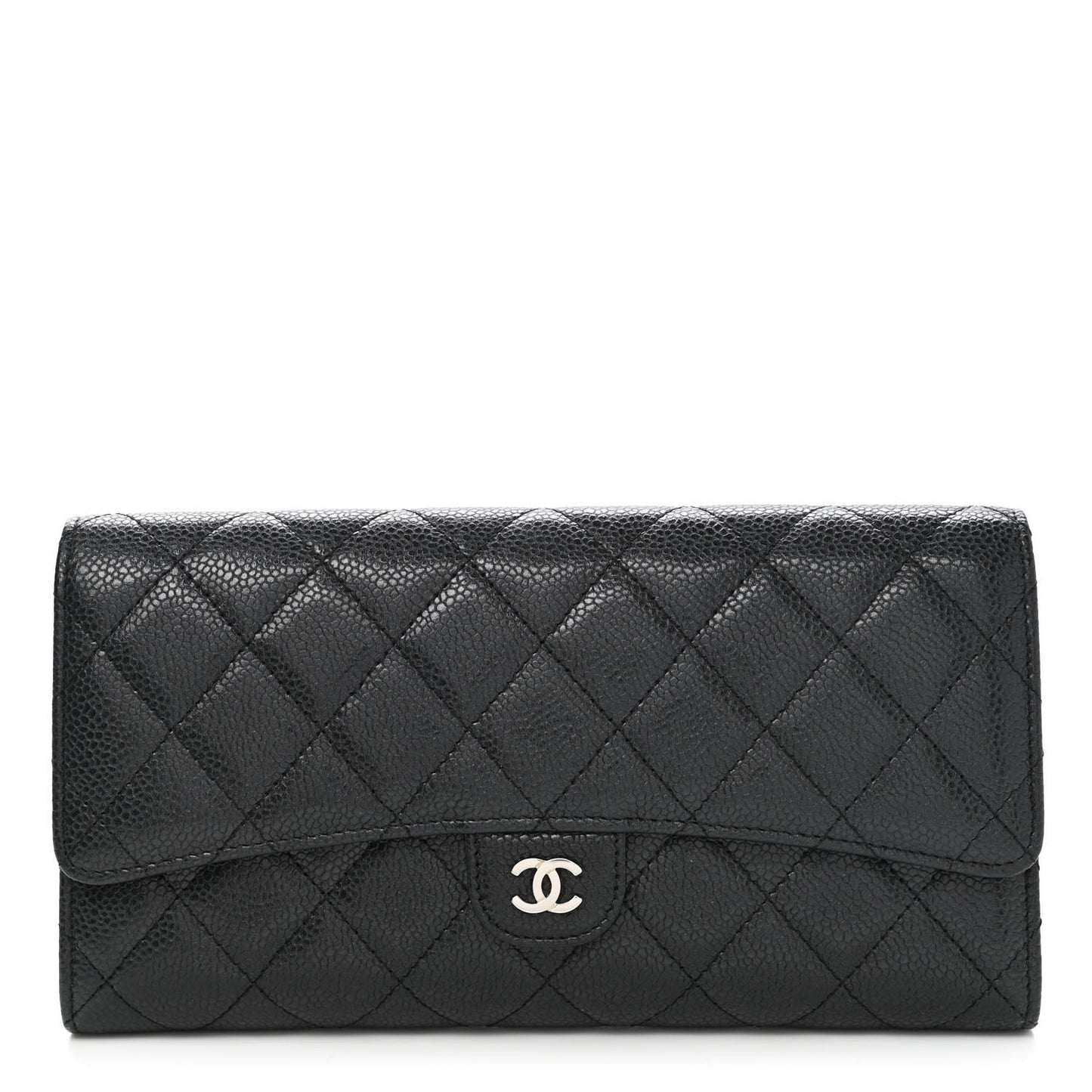 Caviar Quilted Travel Wallet Black