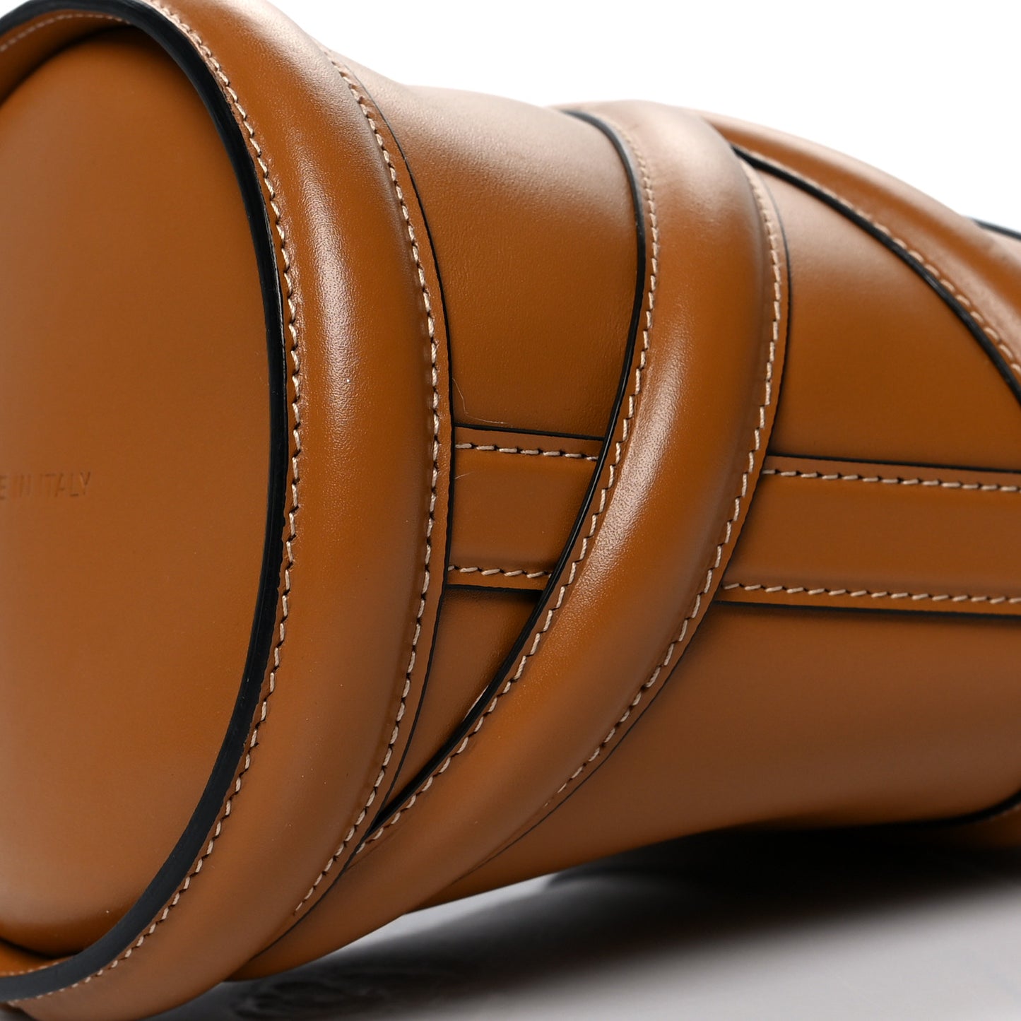 Calfskin Mini Curve Bucket Bag Tan