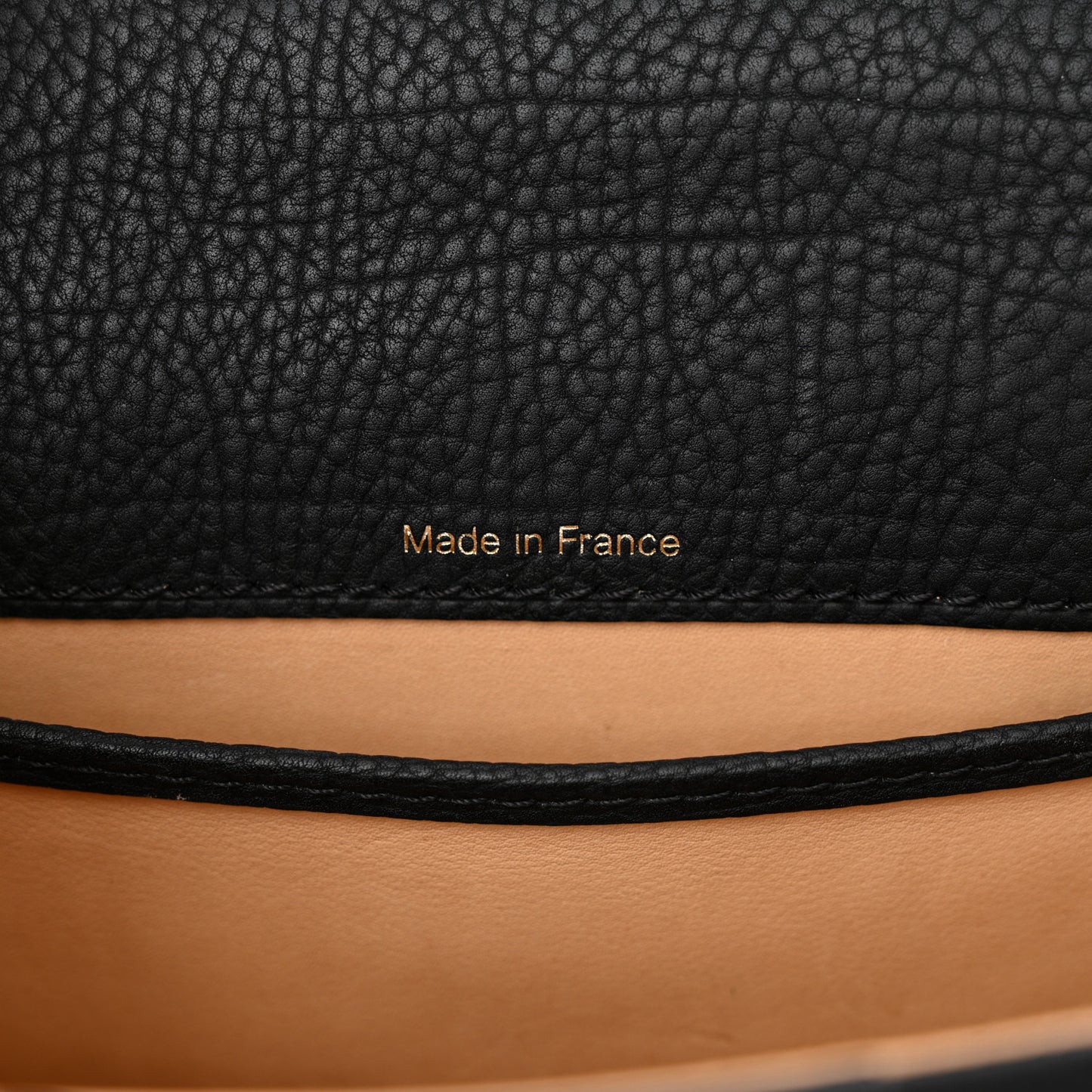 Crispy Calfskin Tribal Stitch Mini Brillant Satchel Black Bronze