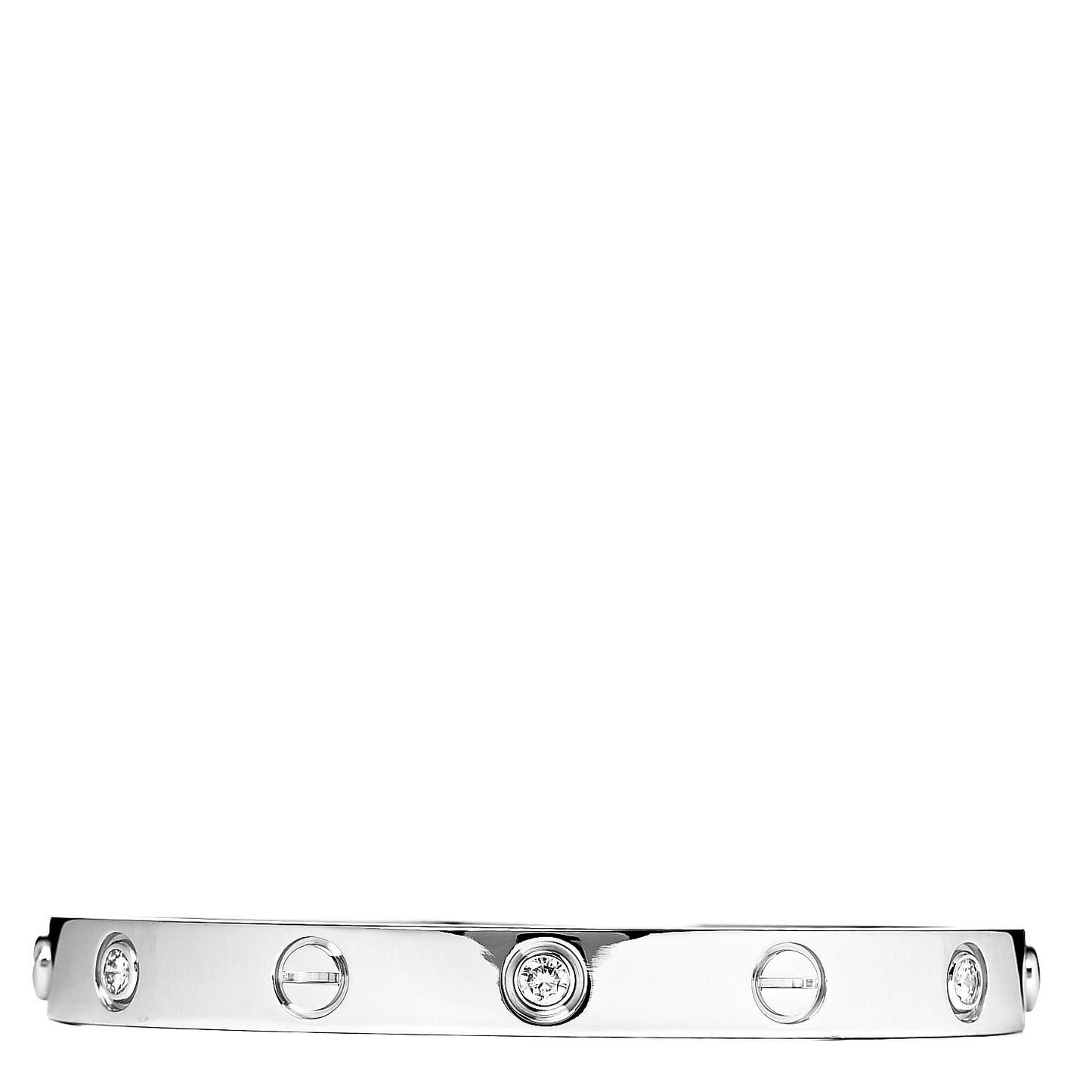 18K White Gold 6 Diamond LOVE Bracelet 16