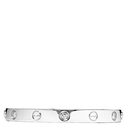 Cartier 18K White Gold 6 Diamond LOVE Bracelet 16 1 of 6