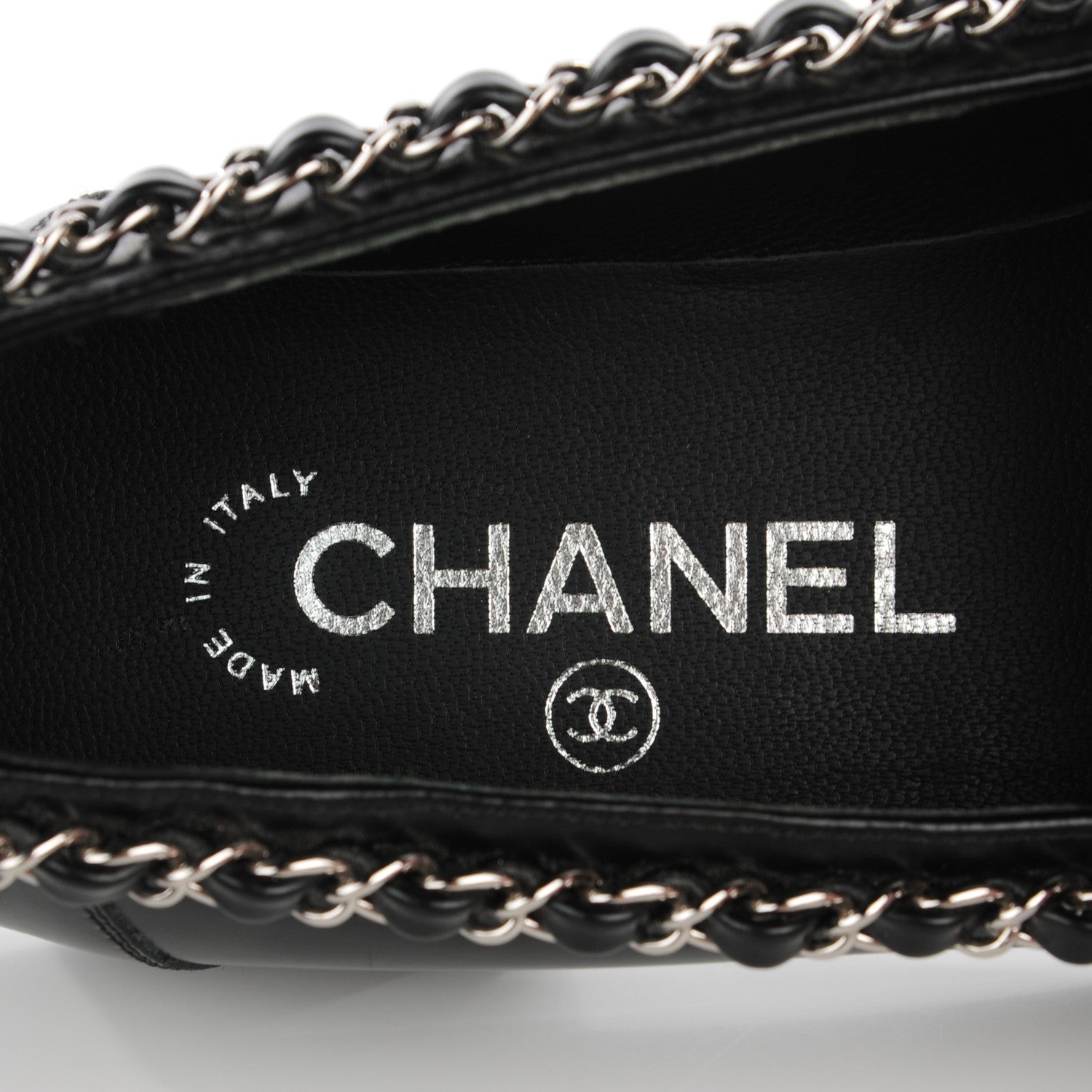 Chanel Calfskin Chain Loafers 35 Black 7 of 9