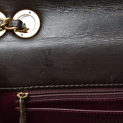 Chanel Calfskin Embossed Medium Flap Brown 13 of 20