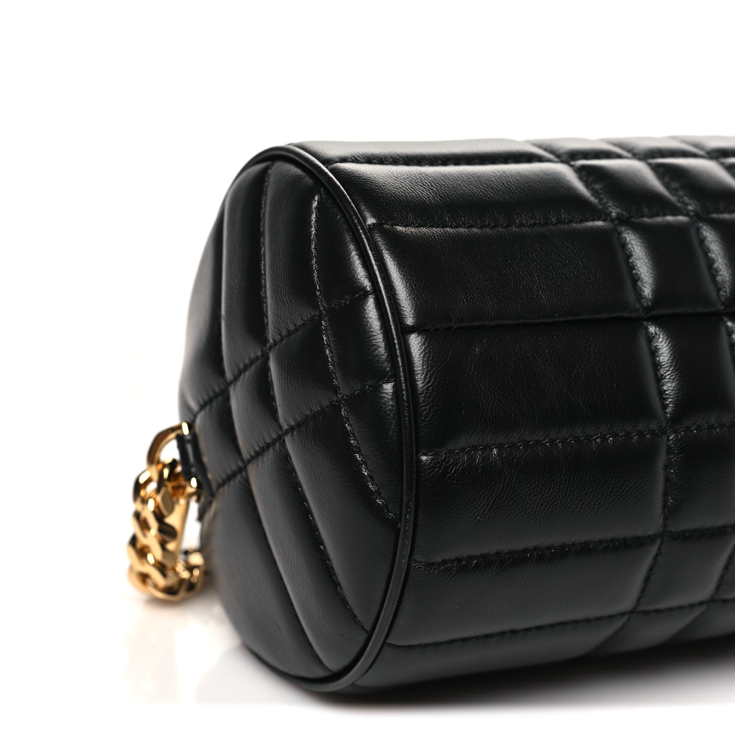 Burberry Lambskin Exploded Quilted Check New Barrel Bag Black 8 of 10
