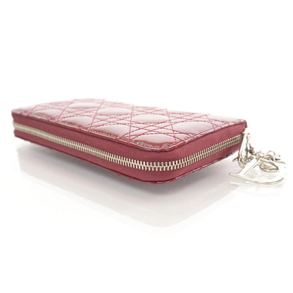 Christian Dior Patent Cannage Lady Dior Continental Wallet Red 3 of 7