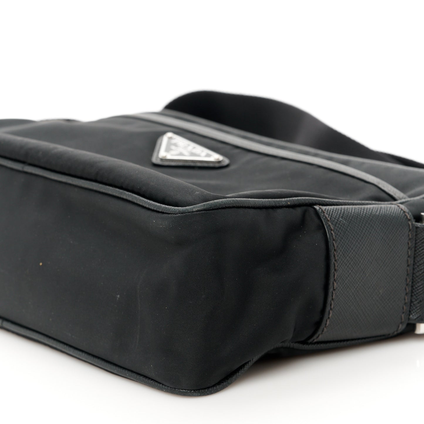 Tessuto Nylon Saffiano Shoulder Bag Black