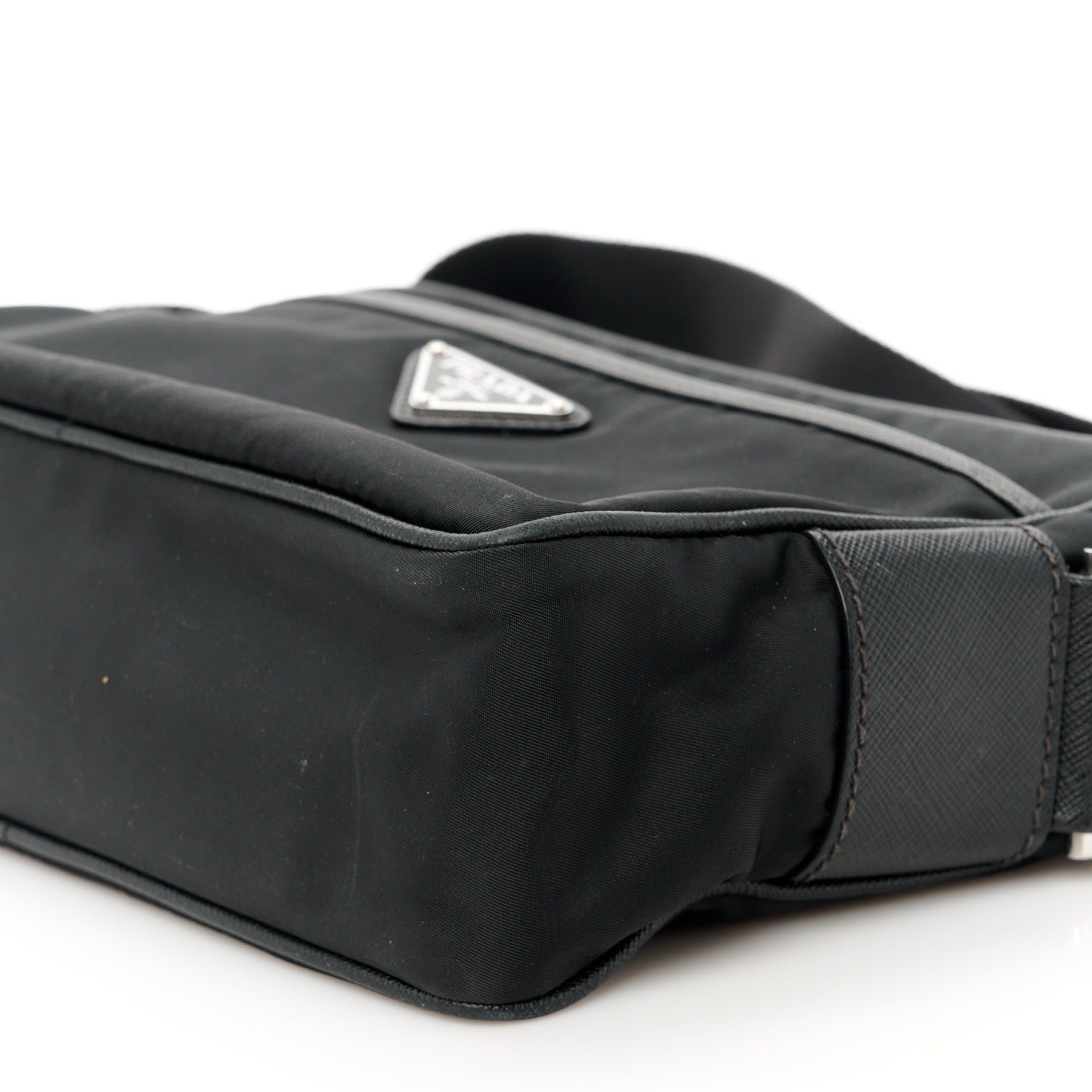 Prada Tessuto Nylon Saffiano Shoulder Bag Black 11 of 11