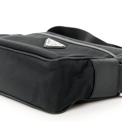 Prada Tessuto Nylon Saffiano Shoulder Bag Black 11 of 11