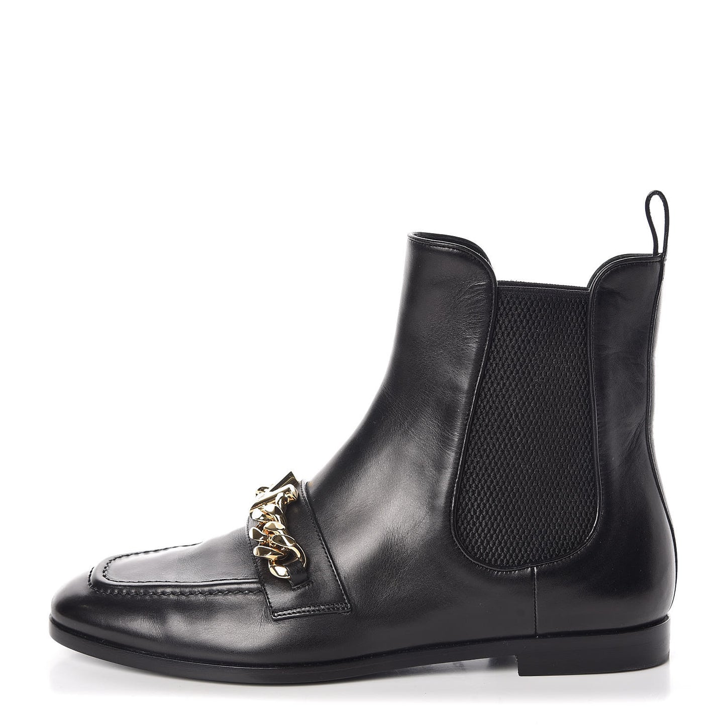 Calfskin Prime Time Flat Ankle Boots 37 Black