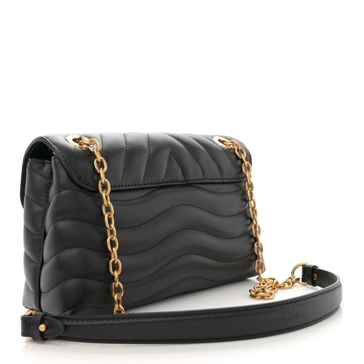 Calfskin LV New Wave Chain Bag Black