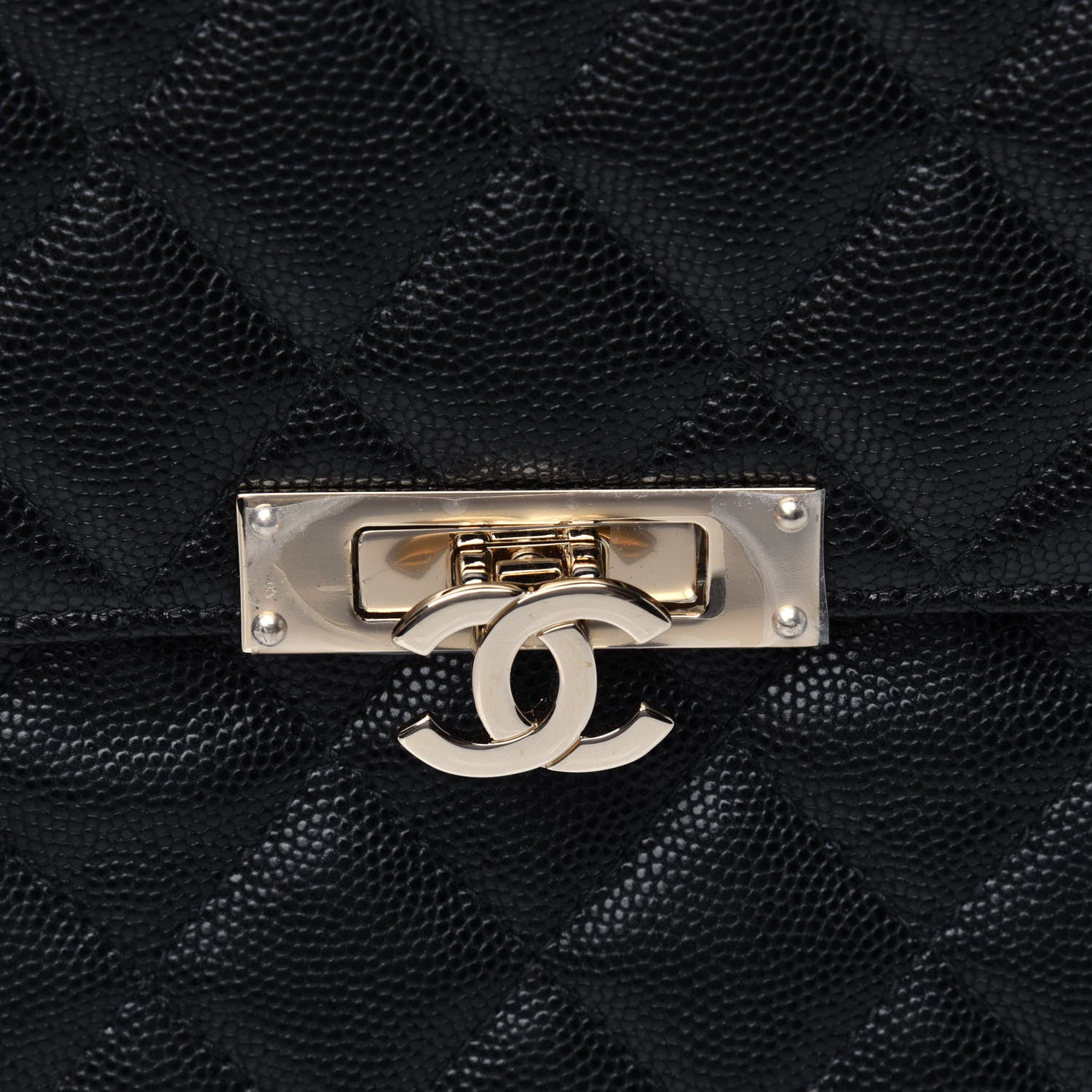 Chanel Caviar Quilted Large Golden Class Pouch Black 10 of 11