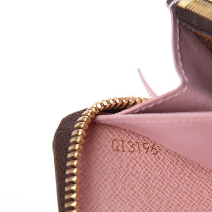 Louis Vuitton Damier Ebene Clemence Wallet Rose Ballerine 7 of 8