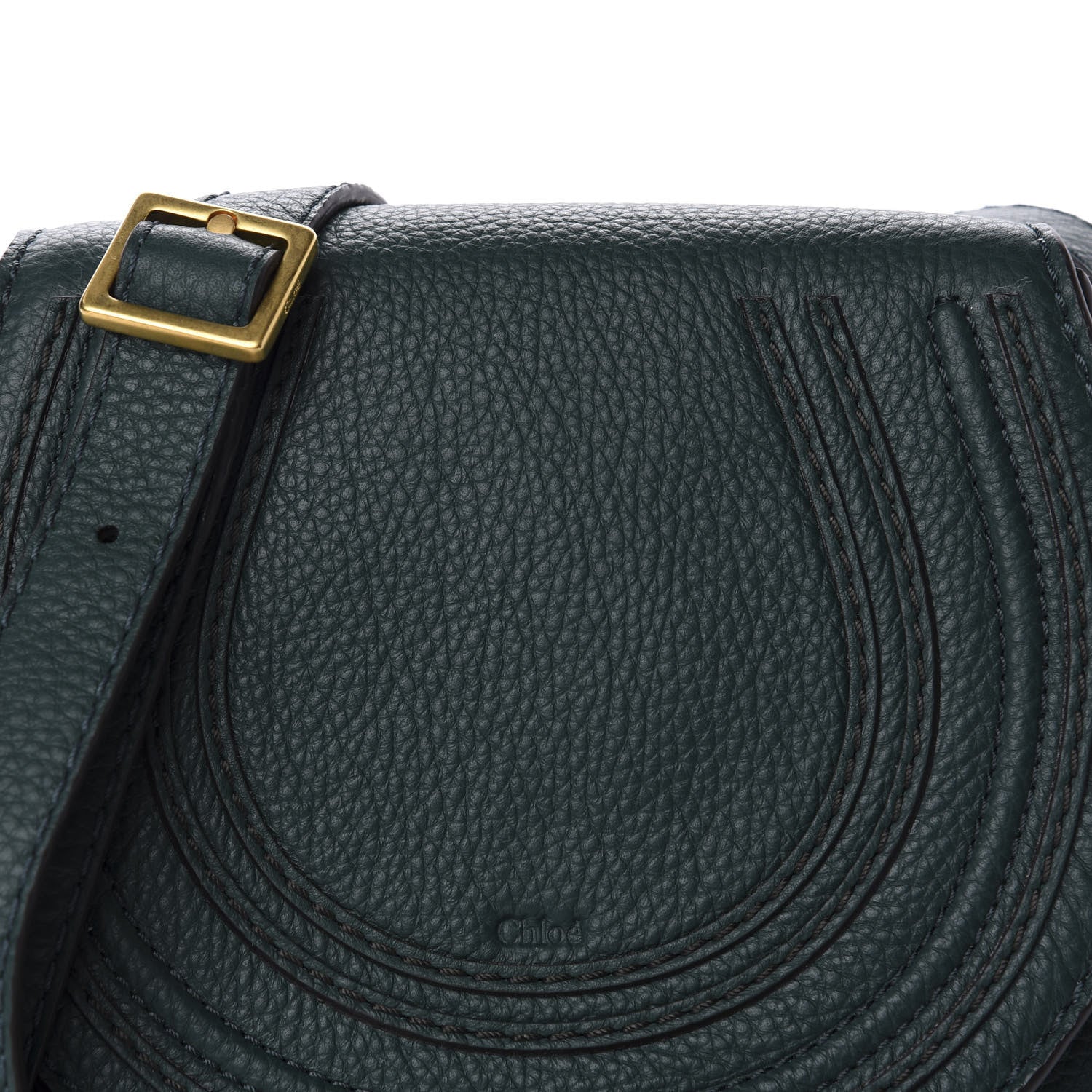 Chloe Calfskin Mini Marcie Round Crossbody Bag Rainforest 10 of 10