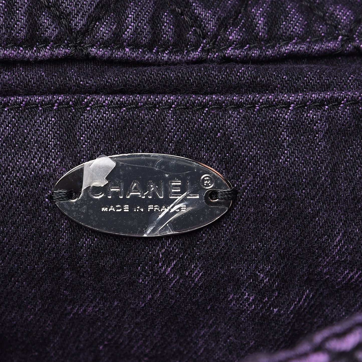 Washed Denim Quilted Small Denimpression Flap Violet Purple Black