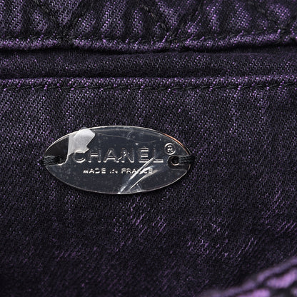 Chanel Washed Denim Quilted Small Denimpression Flap Violet Purple Black 5 of 9