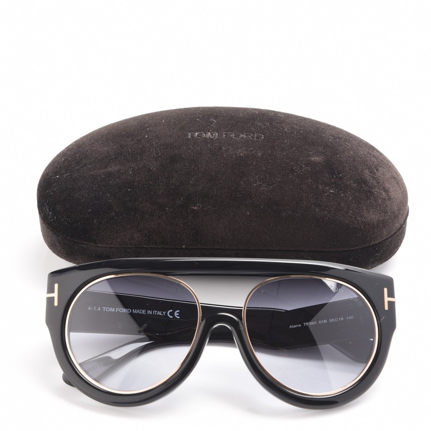 Alana Aviator Round Sunglasses TF360 Black