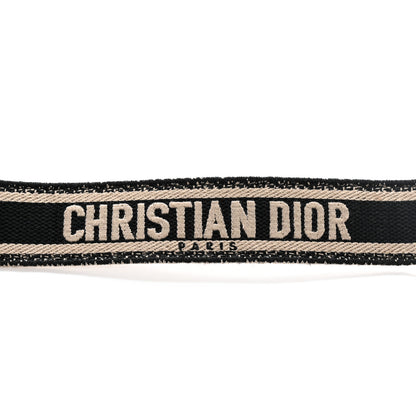 Christian Dior Canvas Embroidered Shoulder Strap Black 4 of 13