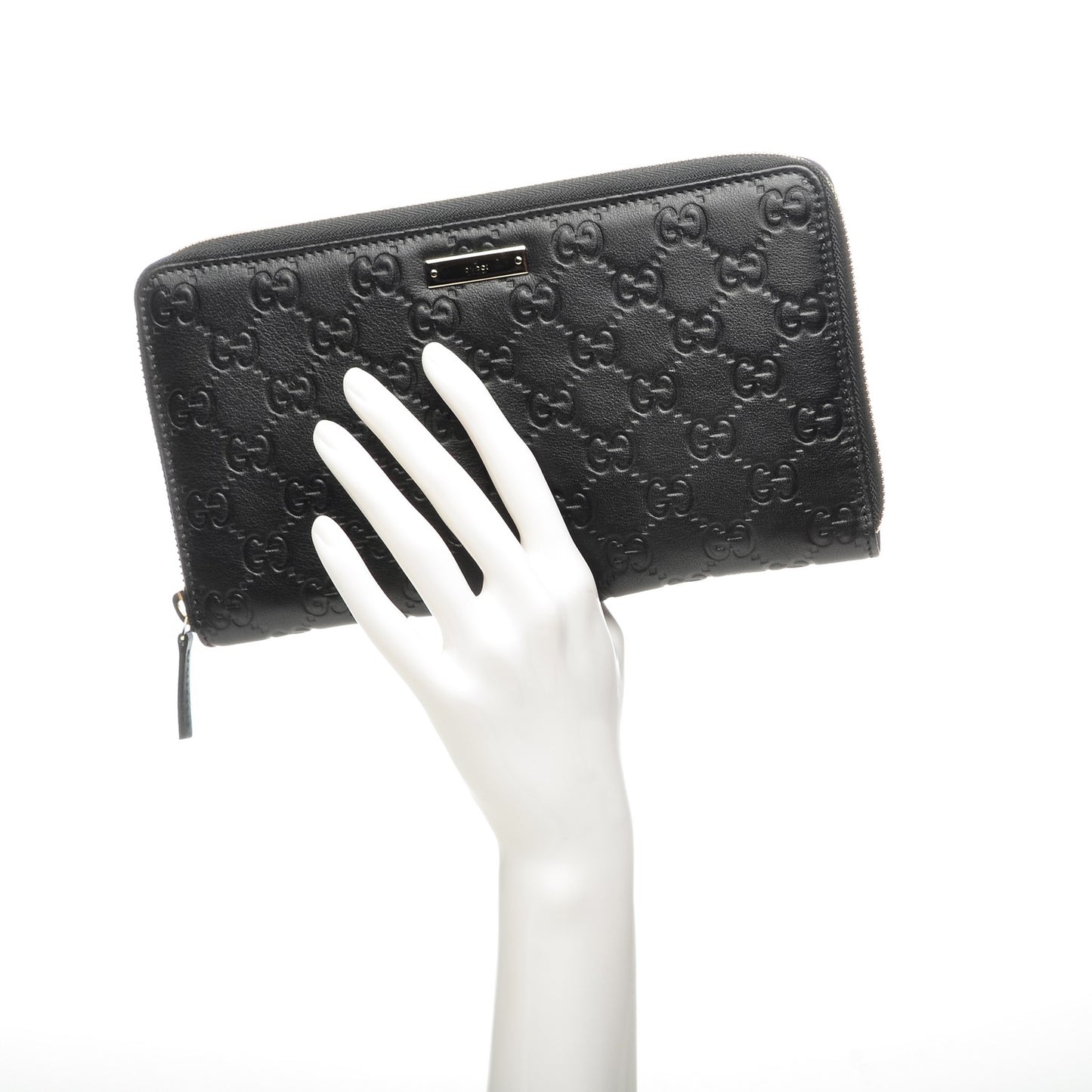 Guccissima Zip Around Travel Wallet Black