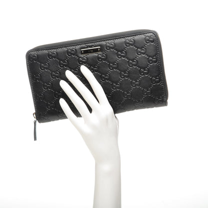 Gucci Guccissima Zip Around Travel Wallet Black 2 of 6
