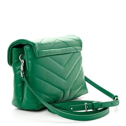 Saint Laurent Calfskin Y Quilted Monogram Toy Loulou Crossbody Bag Green Field 3 of 10