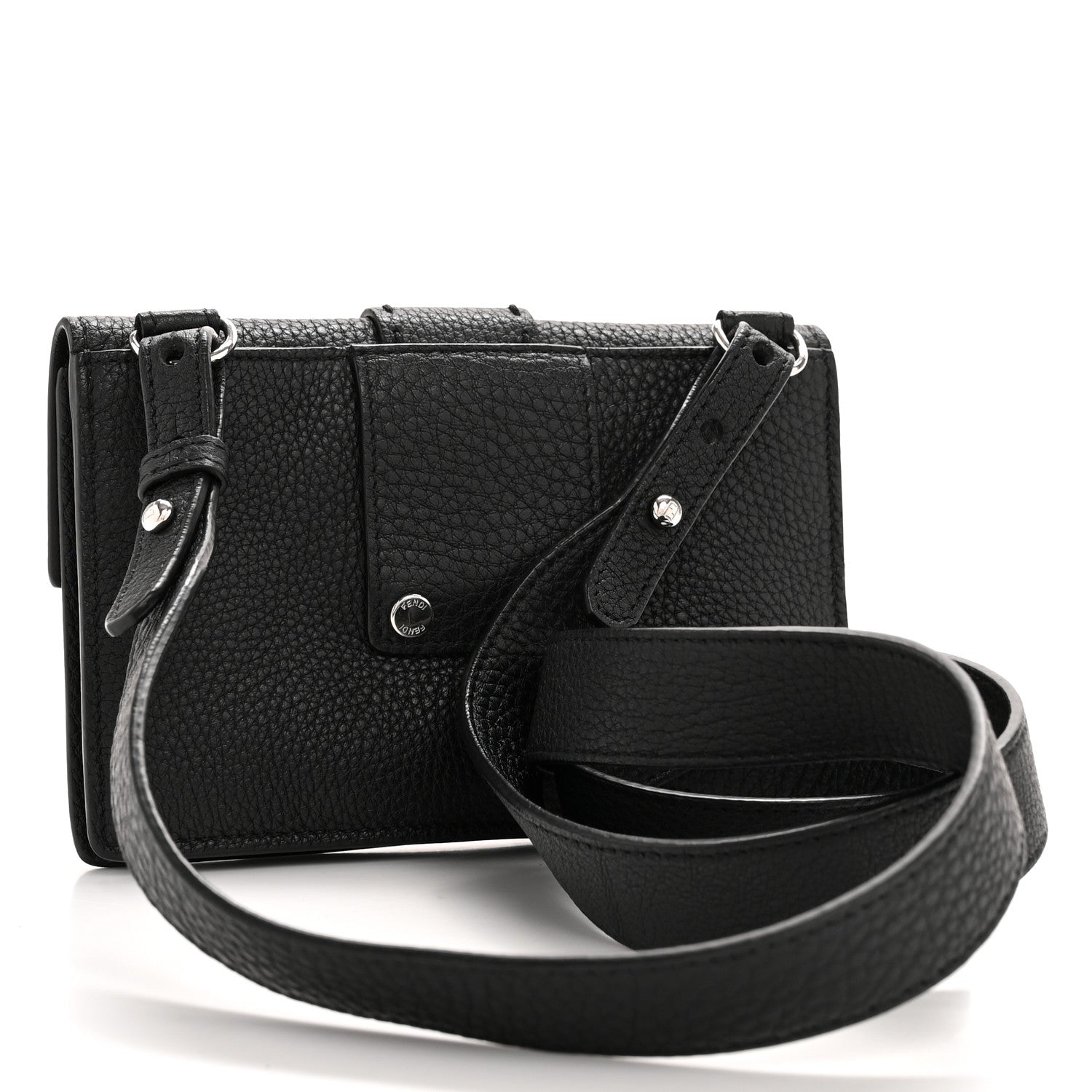 Fendi Cuoio Romano Selleria Baguette Belt Pouch Black 3 of 12