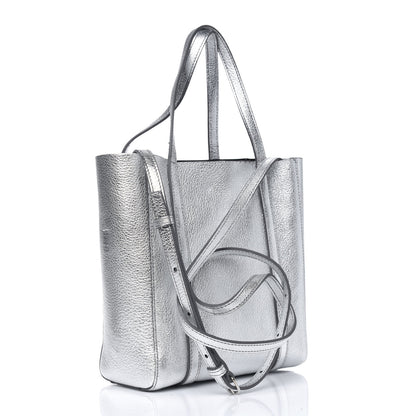 Balenciaga Metallic Goatskin Logo XXS Everyday Tote Argent Black 4 of 16