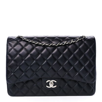 Chanel Lambskin Quilted Maxi Double Flap Dark Blue 1 of 13