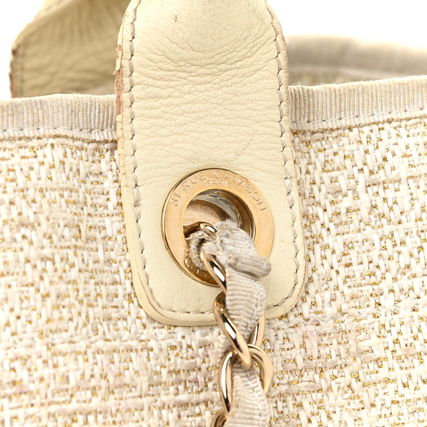 Chanel Canvas Large Deauville Tote Ivory 25 of 35