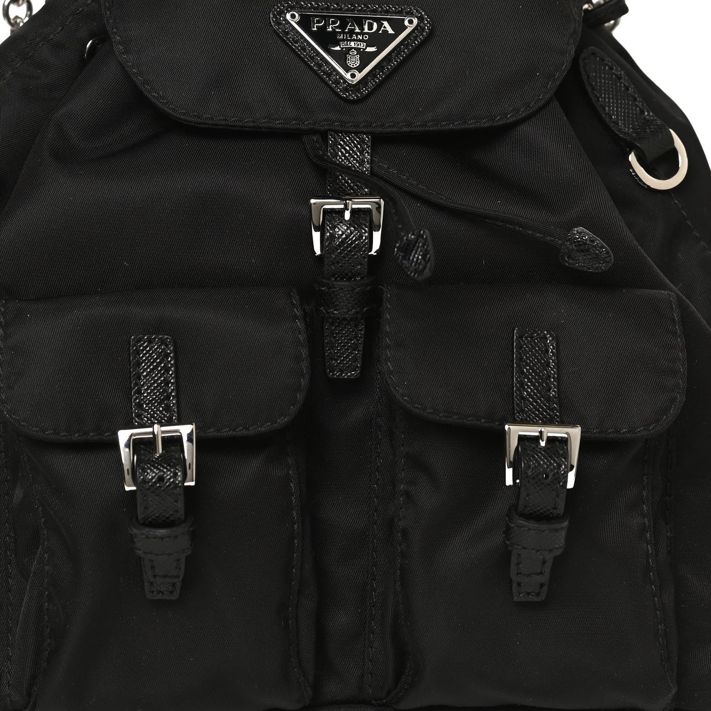 Nylon Vela Mini Crossbody Backpack Black