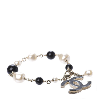 Chanel Enamel Pearl Beaded CC Bracelet Gold 1 of 4
