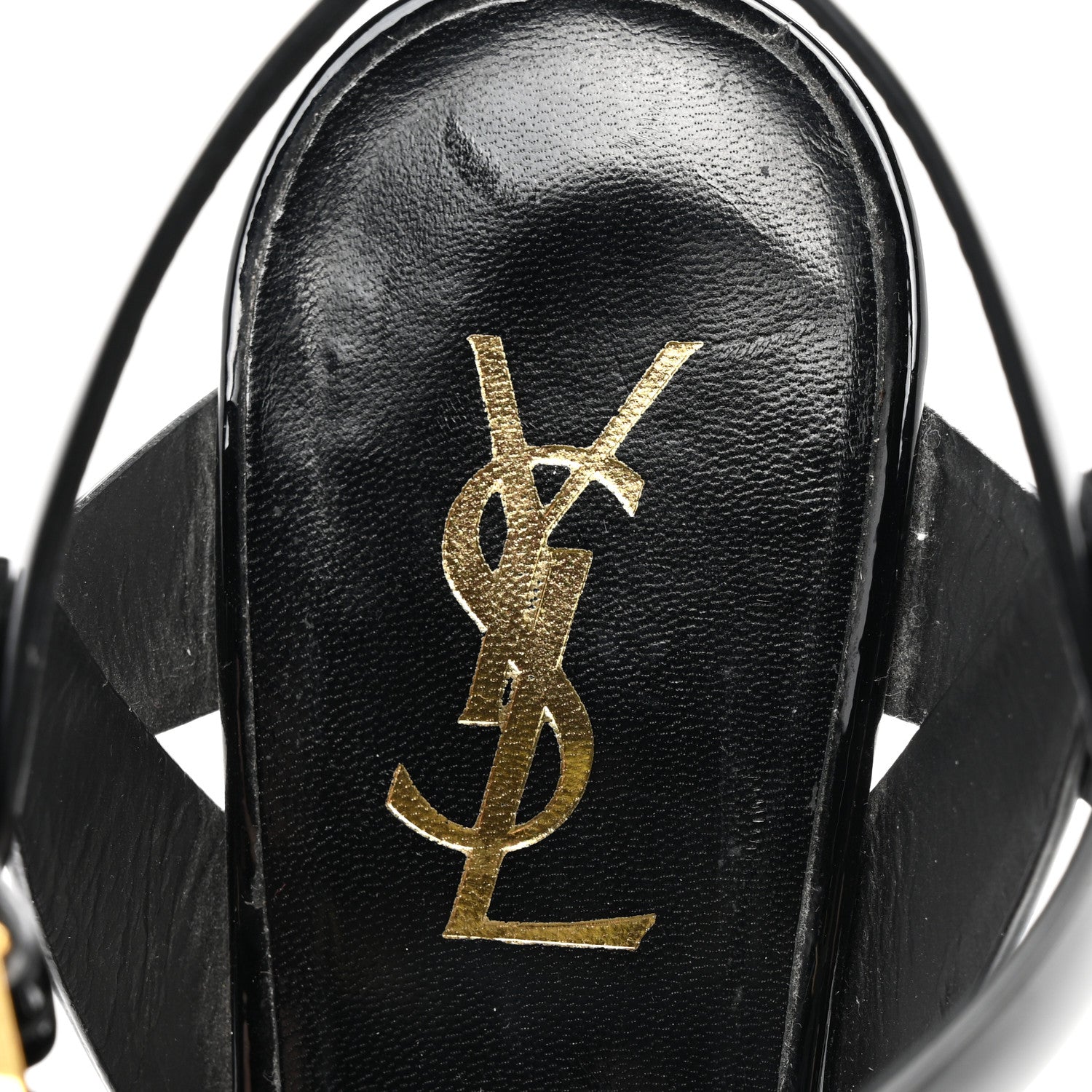Saint Laurent Patent Tribute 105 Platform Sandals 38.5 Black 7 of 10
