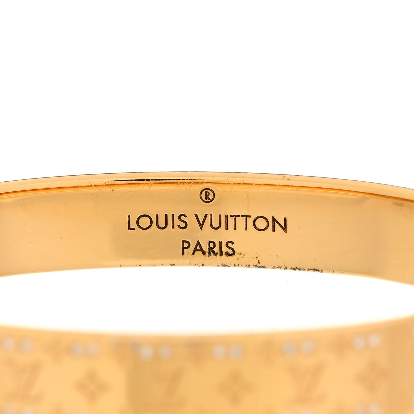 Brass Crystal Monogram Nanogram Strass Cuff S Gold